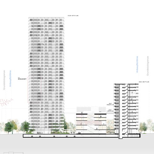 Urbanisme et architecture pour le concours Sonnentalstrasse 8