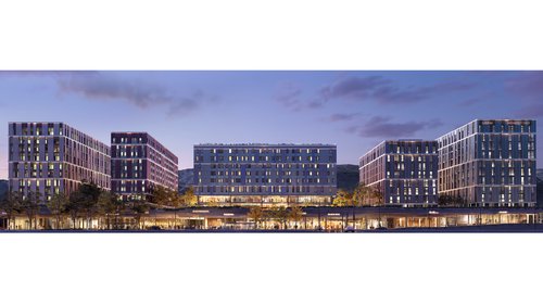 Architecture de CCHE pour le l'îlot A Les Atmosphères du Quartier de l'étang à Vernier Genève Suisse