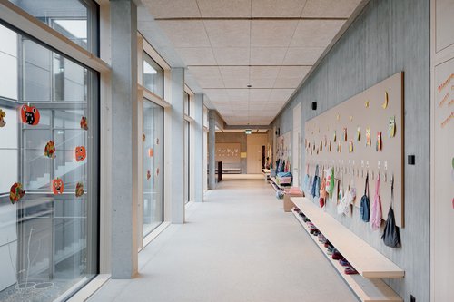 Architecture de CCHE pour l'école de Pont-Rouge à Lancy Genève Suisse