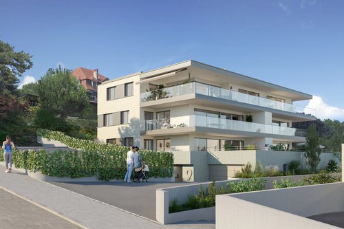 Architecture de CCHE pour les bâtiments d'habitations de la Vy-Creuse 9 à Nyon Suisse