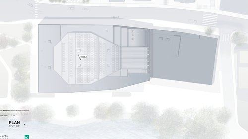 Architecture de CCHE pour le Centre de congrès 2m2c à Montreux Suisse toiture