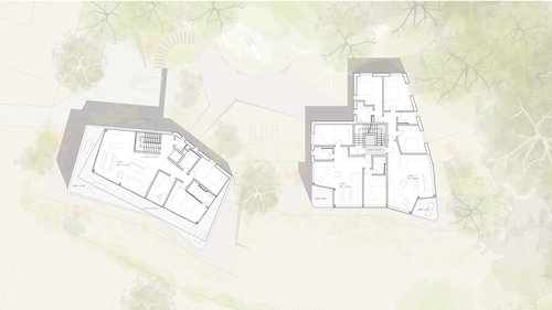 Architecture de CCHE de deux immeubles d''habitation 360° Suisse