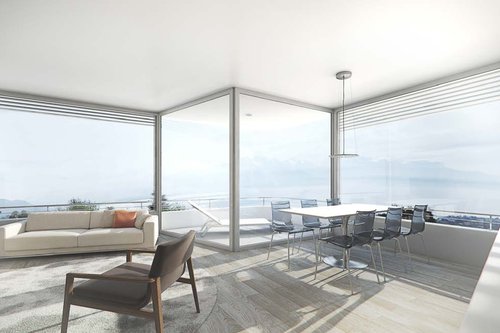 Architecture de CCHE de deux immeubles d''habitation 360° Suisse