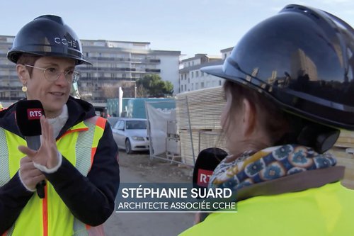 Actualité de CCHE pour le Quartier de la Suettaz à Nyon : présentation du chantier par les équipes de Couleur Locales (RTS - Radio Télévision Suisse Un)