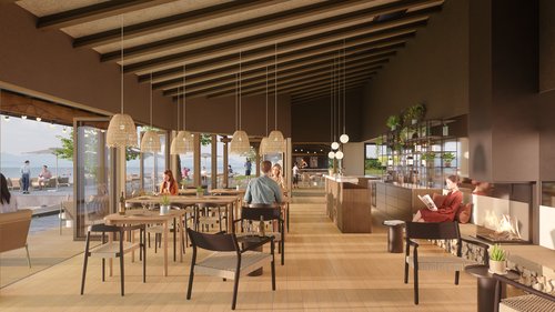 Architecture d'intérieur de CCHE pour le restaurant de la plage à Perroy Suisse