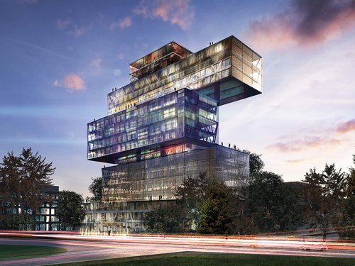 Architecture de CCHE Tour HIAG pour le campus The Hive