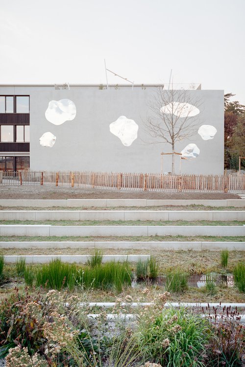 Architecture de CCHE pour l'école de Pont-Rouge à Lancy Genève Suisse