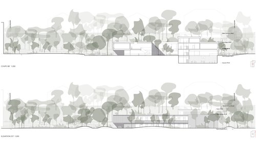 Architecture de CCHE pour l'école de Pont-Rouge à Lancy Genève Suisse