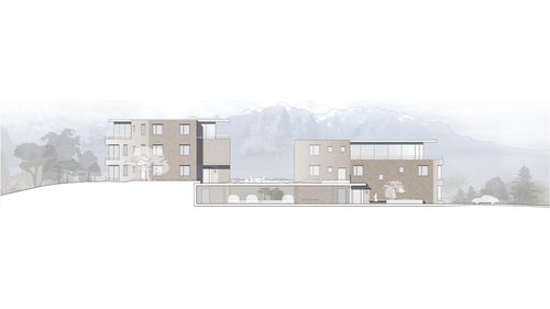 Architecture de CCHE de deux immeubles d''habitation 360° Suisse