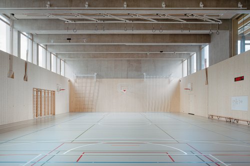 Architecture de CCHE pour l'école de Pont-Rouge à Lancy Genève Suisse