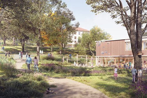 Architecture de CCHE pour l'école de Pont-Rouge à Lancy Genève Suisse