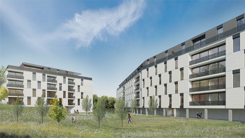 Architecture de CCHE pour Bugnon EST Bâtiment E et F quartier Maillefer Suisse