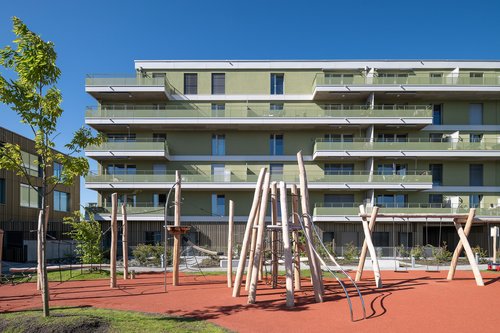 © Adrien Barakat Architecture et Réalisation de CCHE pour le Quartier résidentiel à Bussigny Côté Gare Suisse