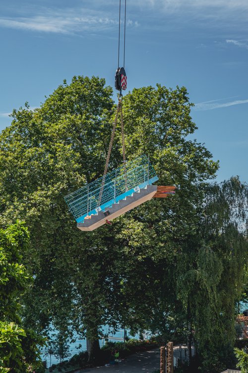 Actualité de CCHE pour la pose d'escaliers du 2m2c Suisse