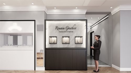 Concept de CCHE pour la boutique d'horlogerie Romain Gauthier Nagoya Japon Suisse