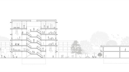 Architecture de CCHE pour le Concours extension de l'école de Lullier Nyon Suisse