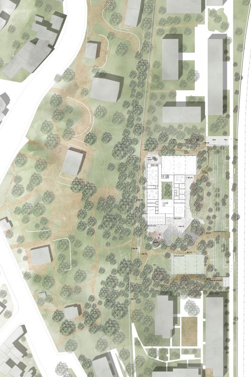 Architecture de CCHE pour l'école de Pont-Rouge à Lancy Genève Suisse