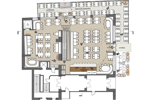 Architecture d'intérieur de CCHE pour la Brasserie le Vaudois Suisse