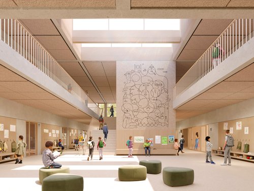 Architecture de CCHE pour le concours de l'école de Siviriez Suisse