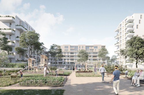 Urbanisme de CCHE pour le concours les Communaux d'Ambilly Suisse