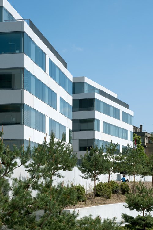 Architecture de CCHE du bâtiment administratif Grand'Rive Parc Suisse