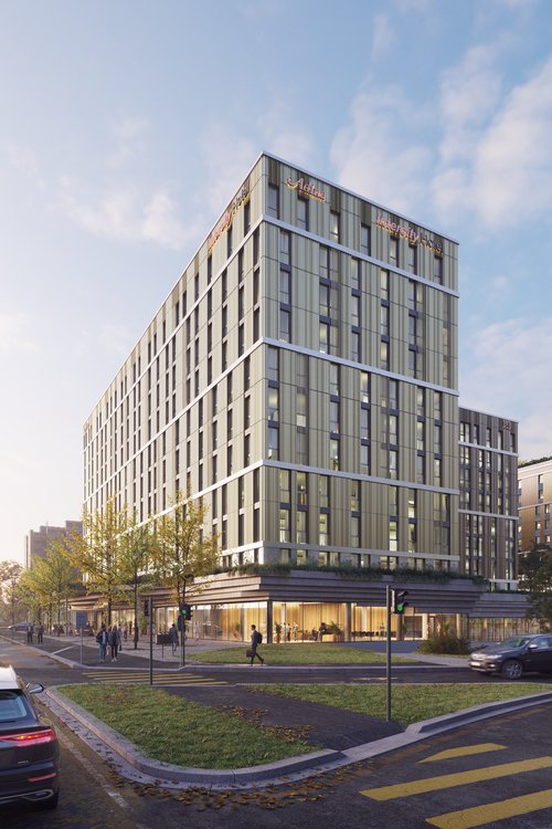 Architecture de CCHE pour le l'îlot A Les Atmosphères du Quartier de l'étang à Vernier Genève Suisse