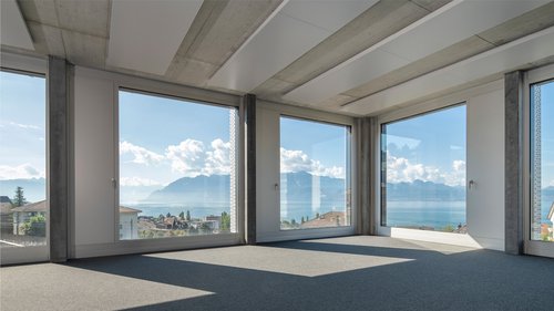 © Hiris Images Architecture de CCHE d'un bâtiment administratif Pallin-Panchaude Suisse