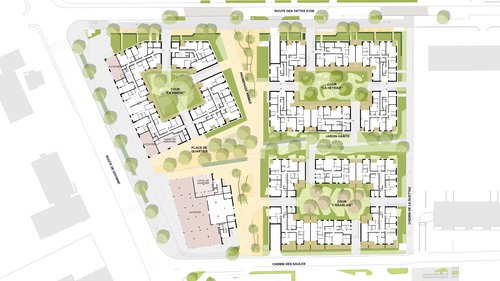 Urbanisme de CCHE pour le quartier d'habitation La Suettaz Suisse