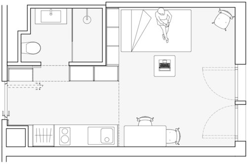 Architecture de CCHE pour la résidence étudiante "Omestay" de l'îlot "Les Atmosphères" du Quartier de l'étang à Vernier Genève Suisse