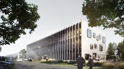 Projet d'architecture de CCHE pour le siège Suisse Doka