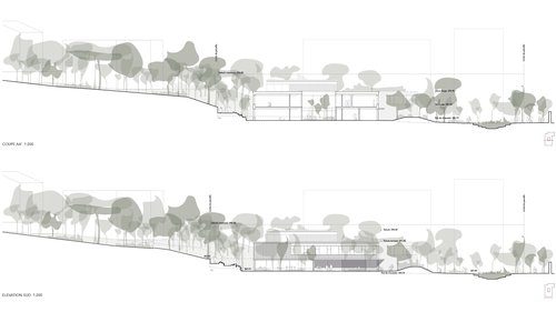 Architecture de CCHE pour l'école de Pont-Rouge à Lancy Genève Suisse