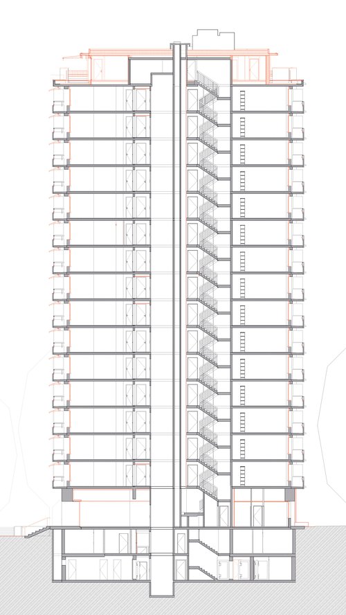 Transformation de CCHE pour la Tour de la Rochelle à Prilly Suisse