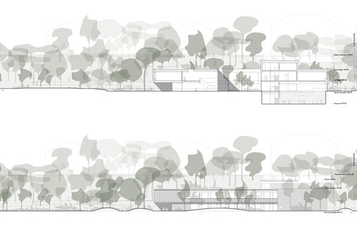 Architecture de CCHE pour l'école de Pont-Rouge à Lancy Genève Suisse