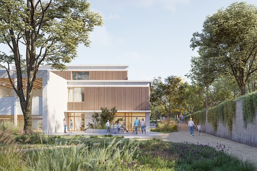 Architecture de CCHE pour l'école de Pont-Rouge à Lancy Genève Suisse