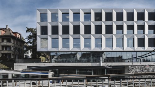 Architecture de CCHE d'un bâtiment administratif Pallin-Panchaude Suisse