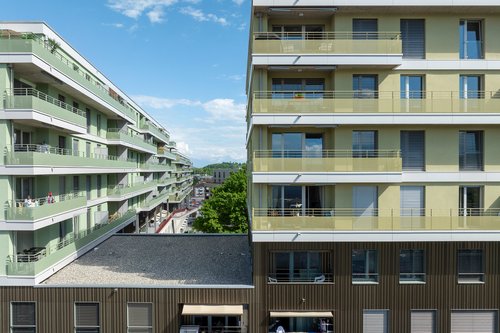 © Adrien Barakat Architecture et Réalisation de CCHE pour le Quartier résidentiel à Bussigny Côté Gare Suisse