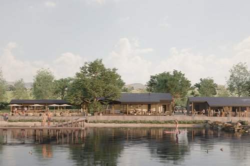 Architecture d'intérieur de CCHE pour le restaurant de la plage à Perroy Suisse