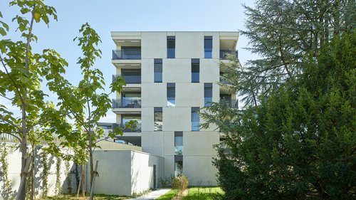 © Thomas Jantscher Architecture de CCHE pour Bugnon EST Bâtiment E et F quartier Maillefer Suisse