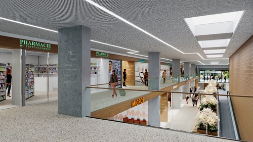 Concept transformation de CCHE pour le projet du centre commercial de la Tourelle Genève Suisse