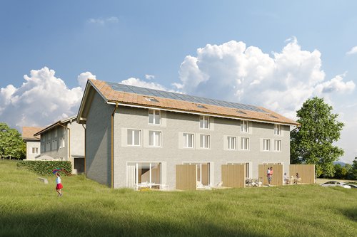 Développement d'un quartier résidentiel par CCHE à Gurmels en Suisse