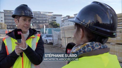 Actualité de CCHE pour le Quartier de la Suettaz à Nyon : présentation du chantier par les équipes de Couleur Locales (RTS - Radio Télévision Suisse Un)