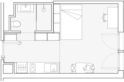 Architecture de CCHE pour la résidence étudiante "Omestay" de l'îlot "Les Atmosphères" du Quartier de l'étang à Vernier Genève Suisse
