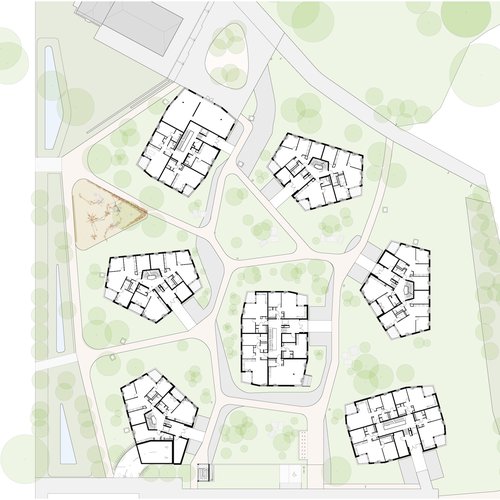 Urbanisme et Architecture de CCHE pour le quartier Ancienne Papeterie à Marly Suisse