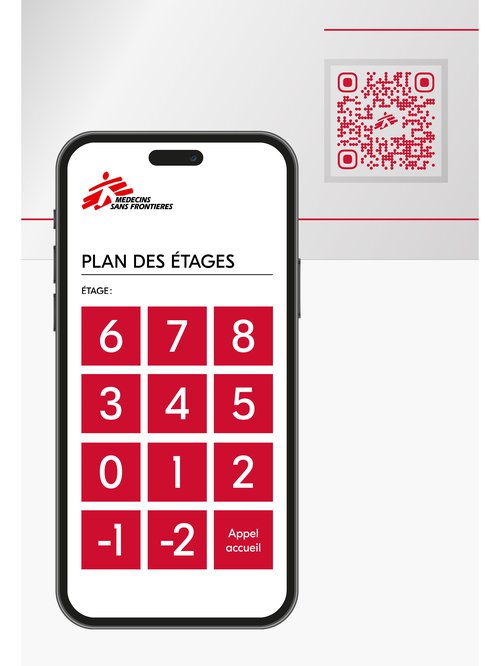 Signalétique de CCHE pour le siège de l'organisation internationale Médecins Sans Frontières MSF à Genève Suisse