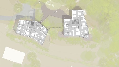 Architecture de CCHE de deux immeubles d''habitation 360° Suisse