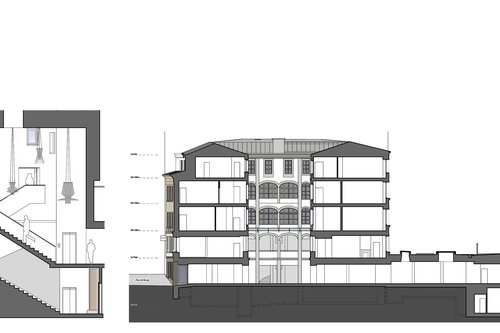 Transformation et Rénovation de CCHE d'un bâtiment à la rue de Bourg à Lausanne Suisse