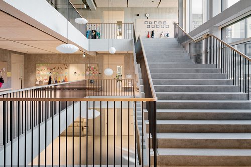 Architecture de CCHE pour l'école de Pont-Rouge à Lancy Genève Suisse