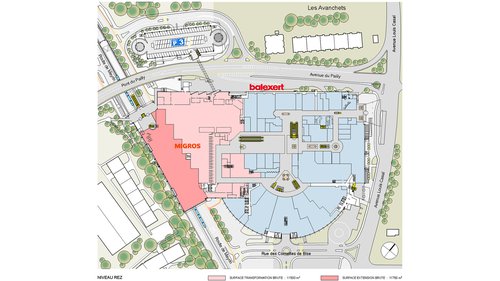 Architecture de CCHE pour l'extension du centre commercial Balexert Suisse