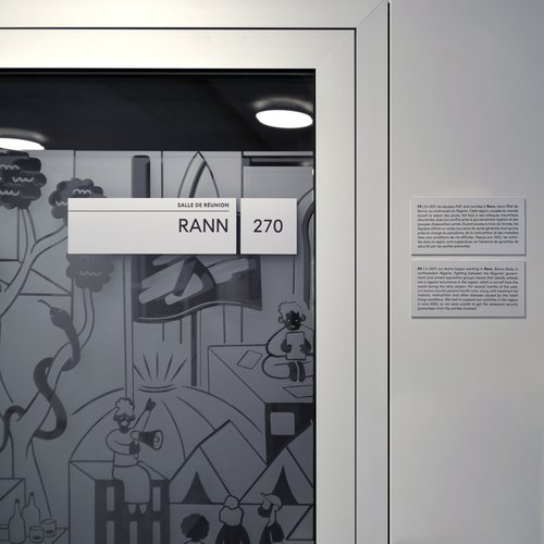 Signalétique de CCHE pour le siège de l'organisation internationale Médecins Sans Frontières MSF à Genève Suisse