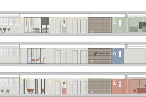 Architecture d'intérieur de CCHE pour le projet Kessler à Lausanne Suisse